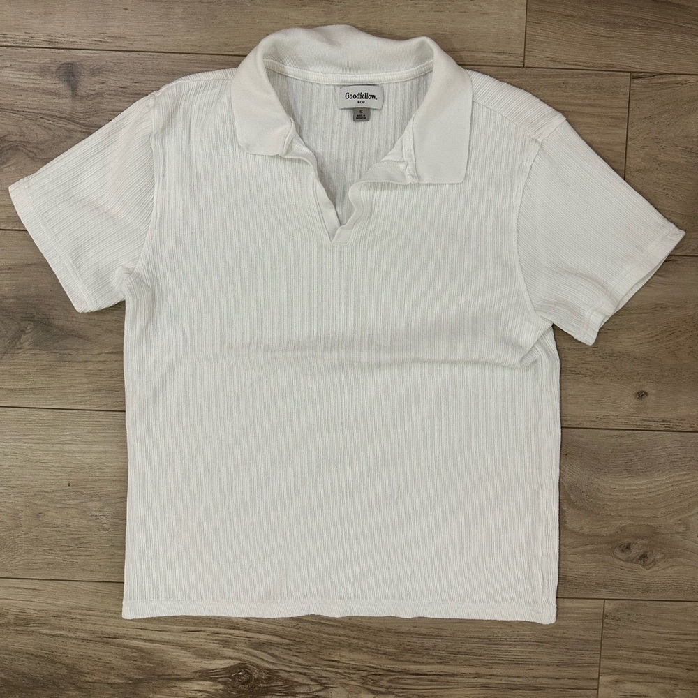 Goodfellow & Co Men's Ribbed White Polo Shirt